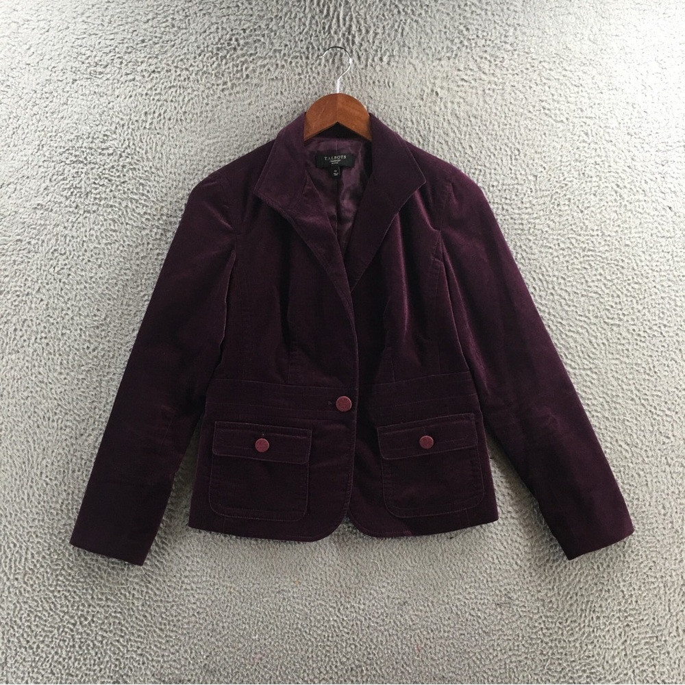 Talbots Deep Plum Velvet Blazer